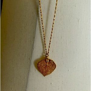Delicate Gold dipped leaf necklace
